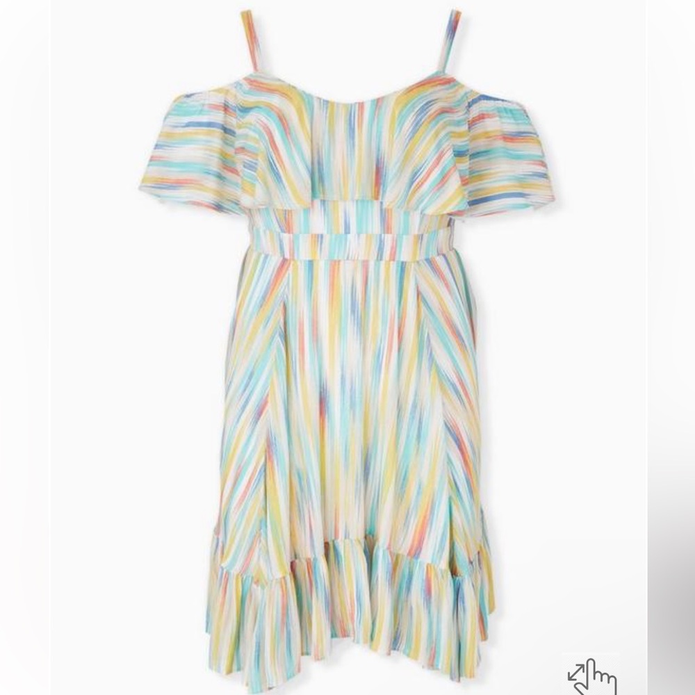 Mini Gauze Cold Shoulder Skater Dress